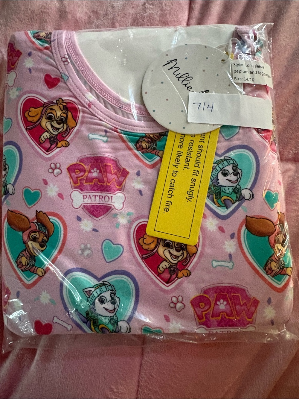 Paw Patrol Girls' Pink Matching Peplum  Set -